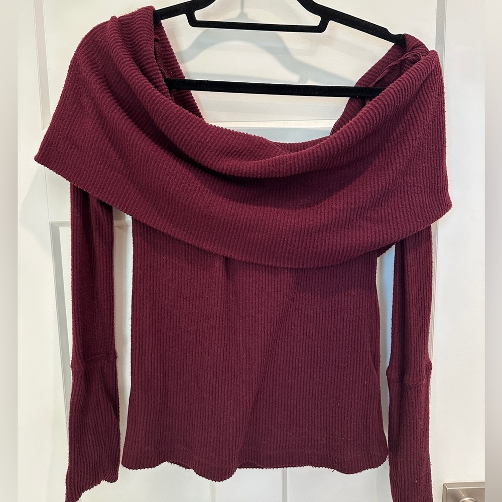Free People Burgundy Sweater